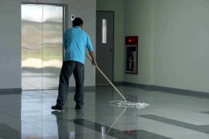 cleaning floors