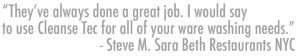 Sara Beth Restaurant Testimonial